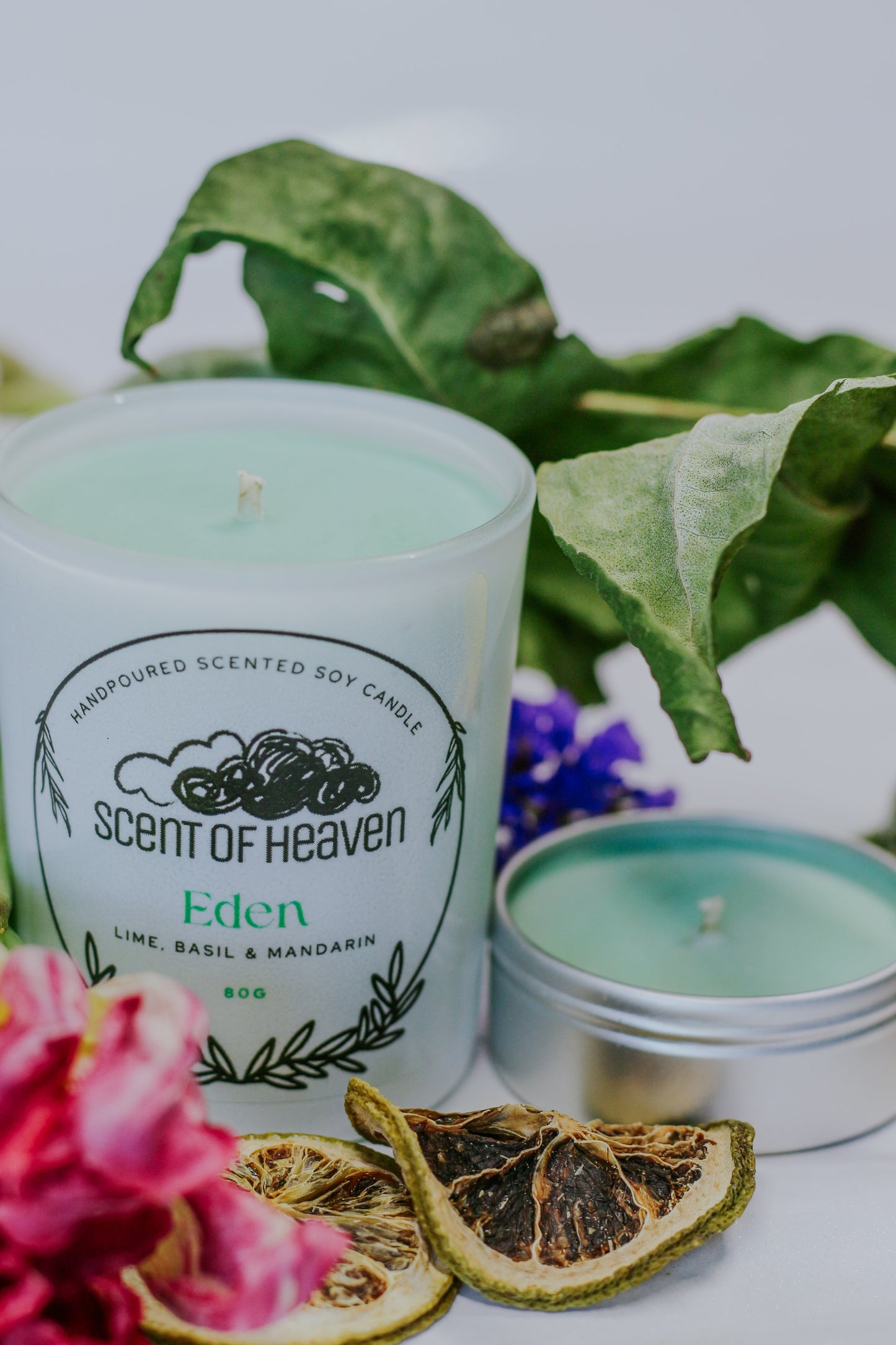 Eden - Lime, Basil & Mandarin Scented Soy Candle