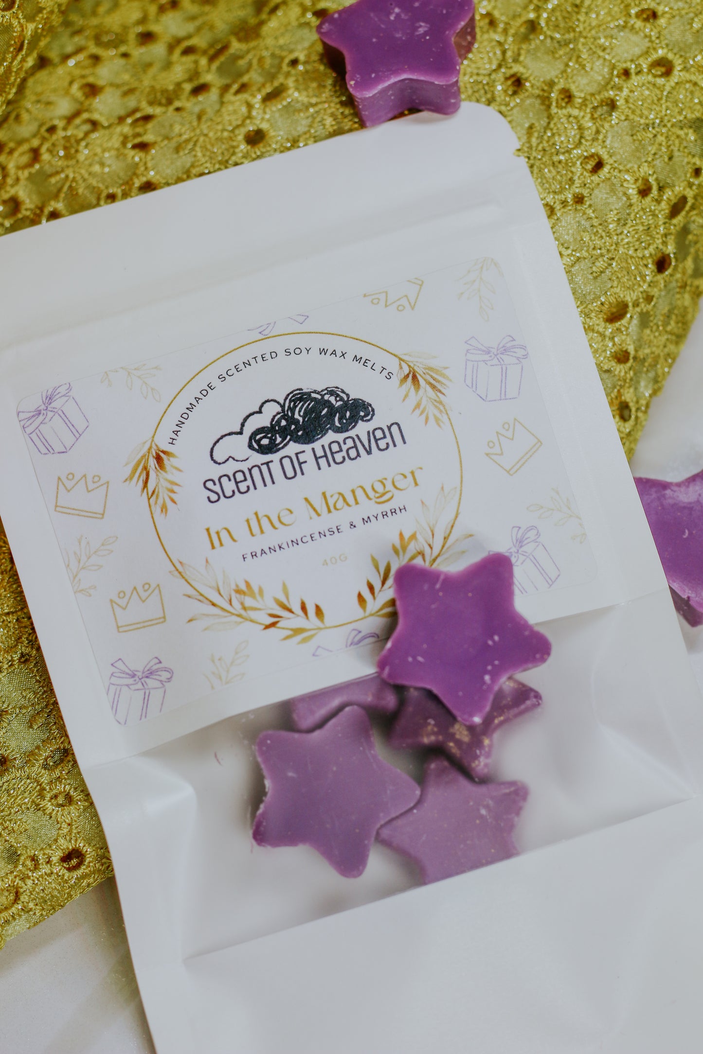 In the Manger - Frankincense and Myrrh Scented Soy Wax Melts (6)