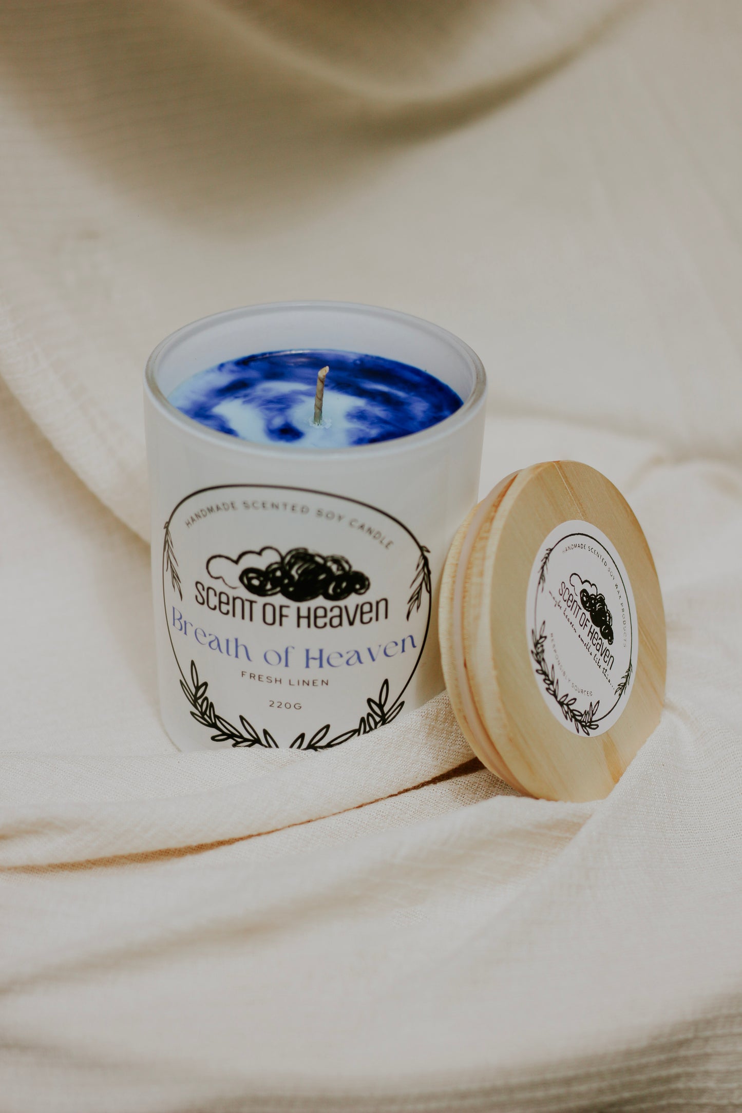 Breath of Heaven - Fresh Linen Scented Soy Candle