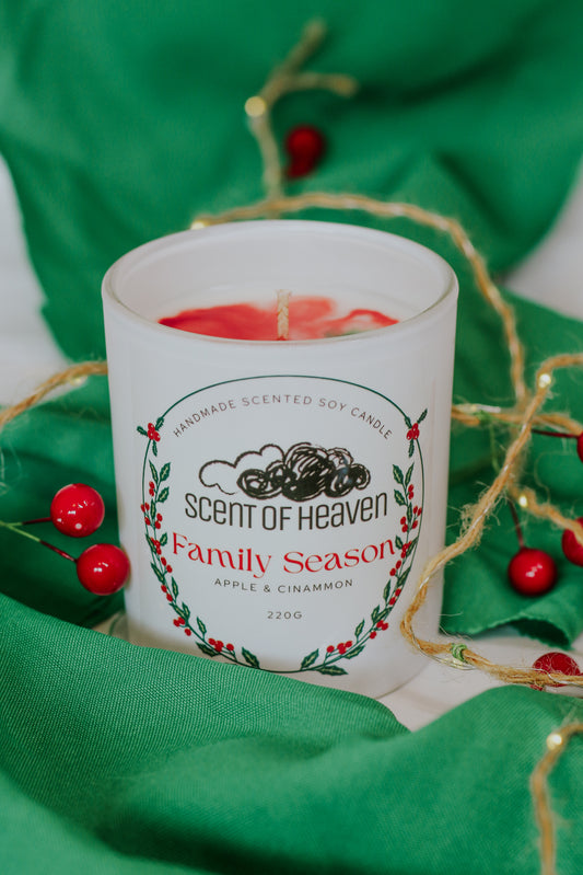Family Season - Apple & Cinnamon (Lighter) Scented Soy Candle