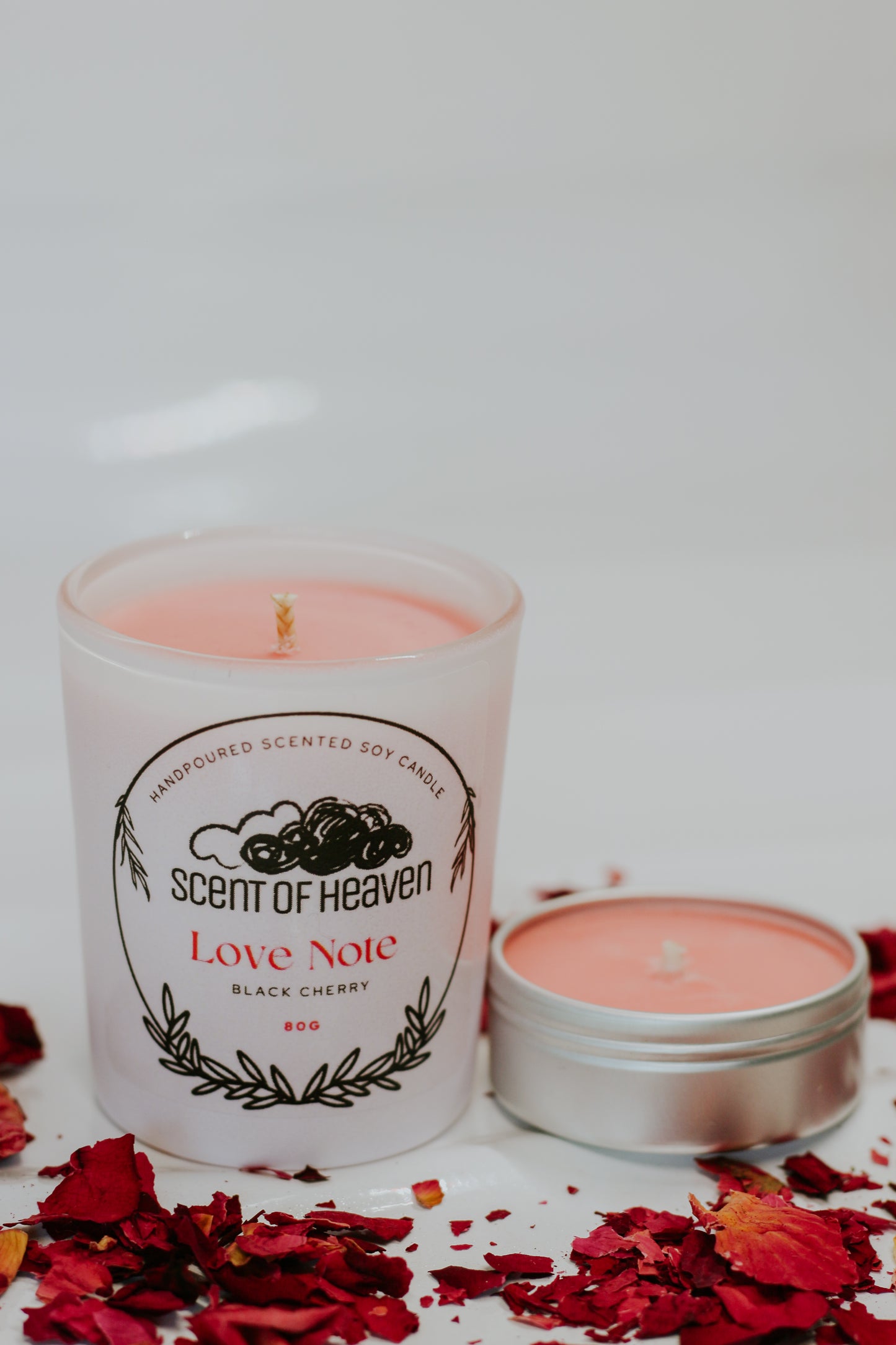 Love Note - Black Cherry Scented Soy Candle
